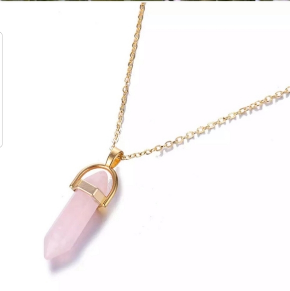 *Madison* Rose Quartz Pendant Necklace - Picture 2 of 2